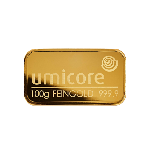 100 gram Umicore gold bar