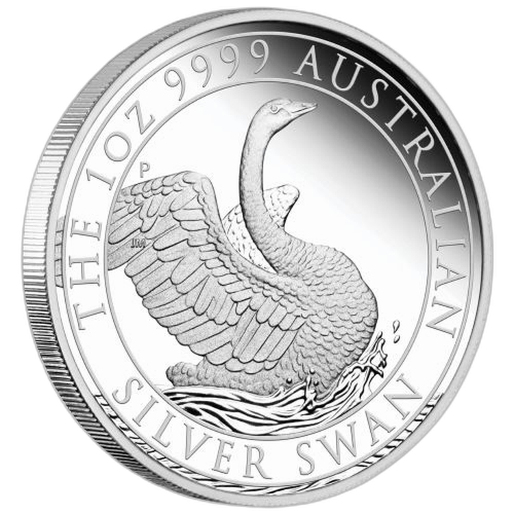 1 troy ounce silver coin Swan 2020 Proof front