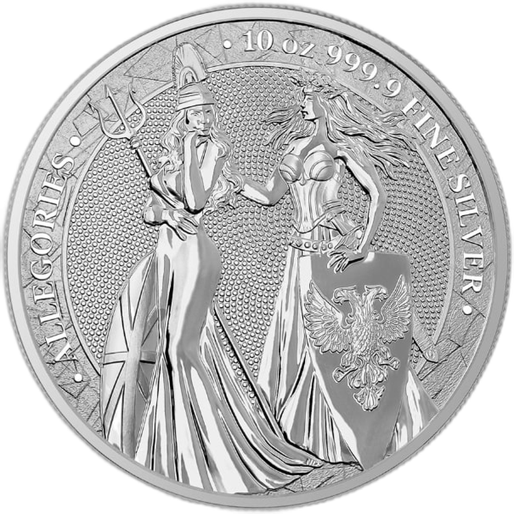 10 Troy ounce zilveren munt Germania Allegories 2019 voorkant
