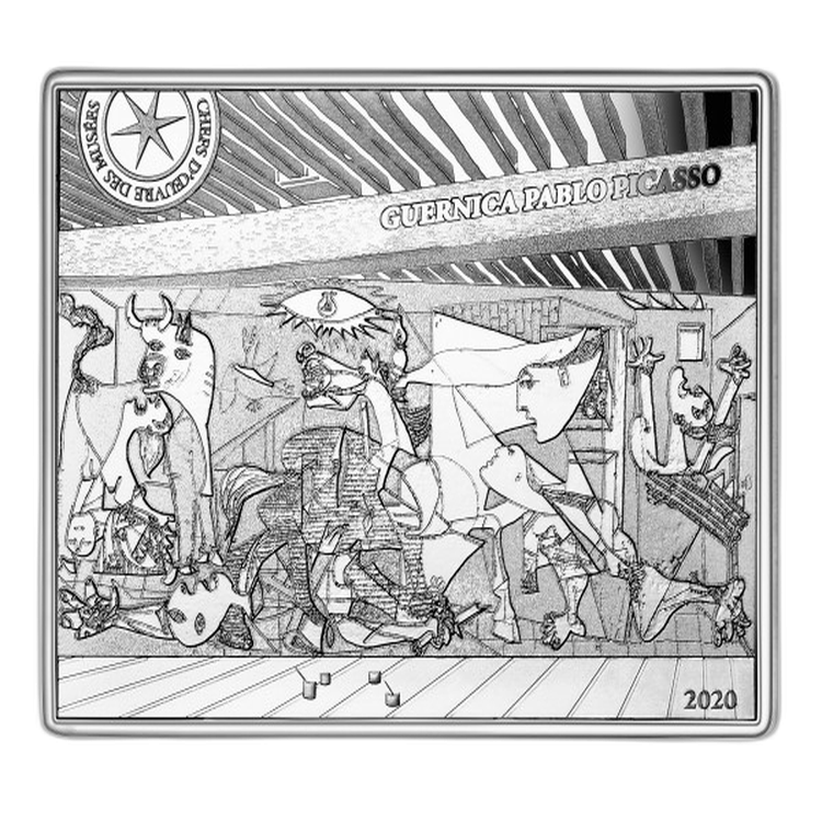 Zilveren munt Picasso Guernica 2020 Proof voorkant