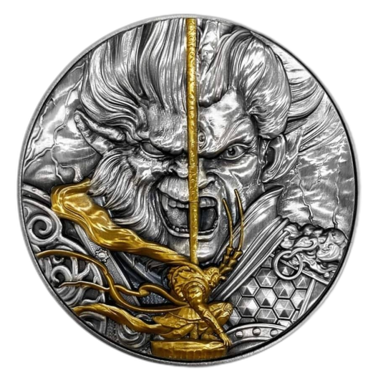 2 troy ounce zilveren munt Monkey King 2020 voorkant