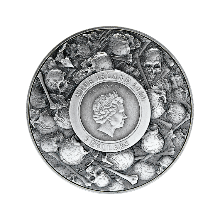 2 troy ounce zilveren munt de Impaler Dracula 2020 voorkant