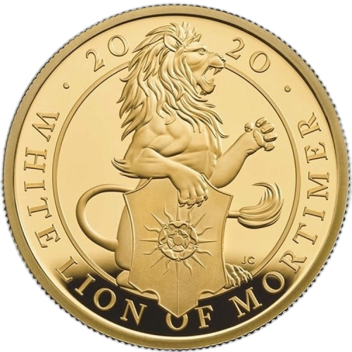 1 Troy ounce gouden munt Queens Beasts White Lion Proof voorkant