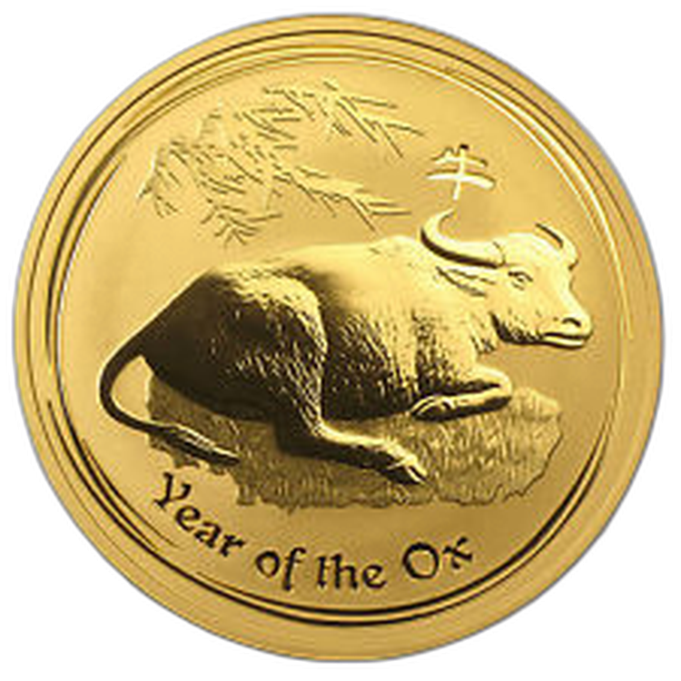 1 troy ounce goud Lunar munt 2009 voorkant