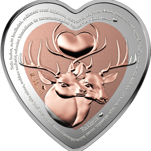 Silver coin Celebrating Love - Deer Proof 2020 front