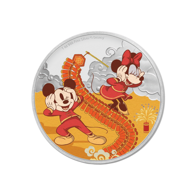 1 Troy ounce zilveren munt Disney Lunar jaar van de muis - welvaart 2020 voorkant