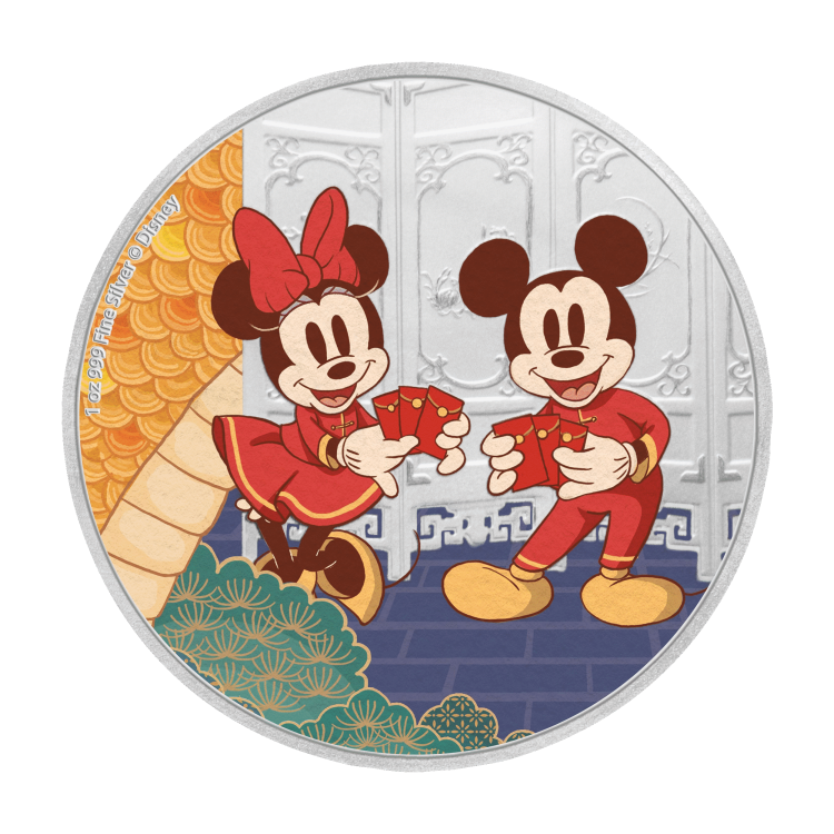 1 Troy ounce zilveren munt Disney Lunar jaar van de muis - Lang leven 2020 voorkant