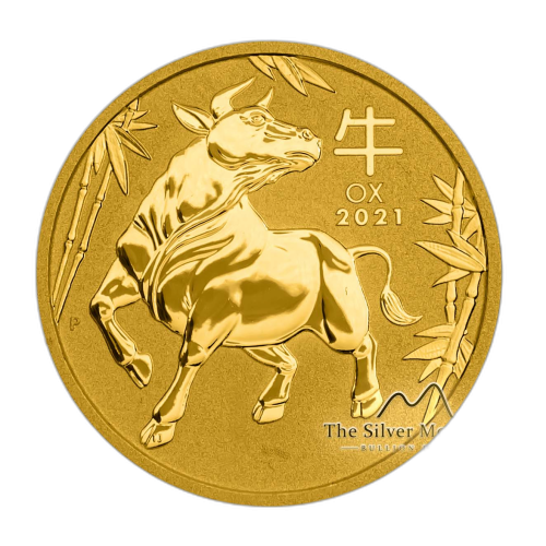 1/20 troy ounce gold Lunar coin 2021 front