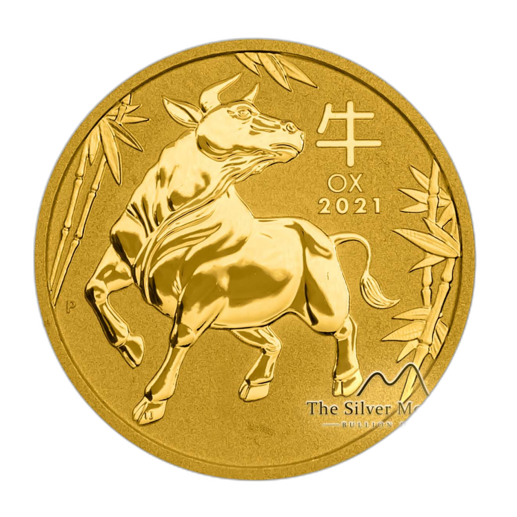 1 Troy ounce gouden munt Lunar 2021 voorkant