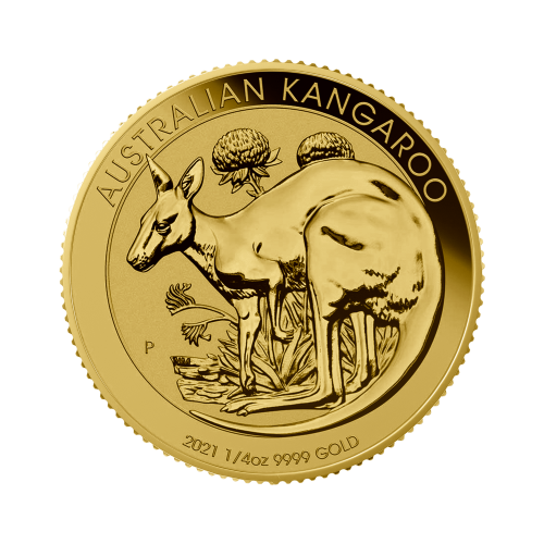 1/4 Troy ounce gouden munt Kangaroo 2021 voorkant