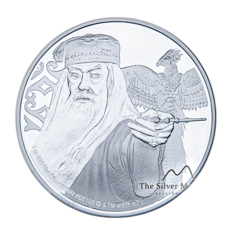 1 troy ounce zilveren munt Harry Potter - Albus Perkamentus 2020 proof voorkant