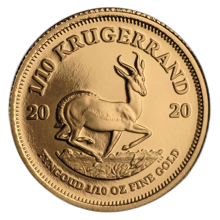 1/10 troy ounce gouden Krugerrand munt Proof voorkant