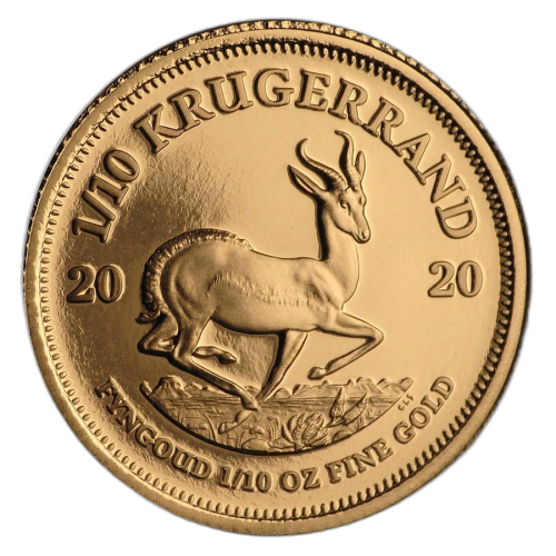 1/10 troy ounce gold Krugerrand coin Proof front