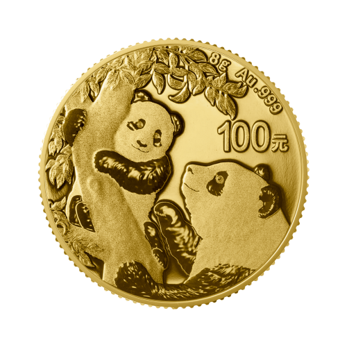 8 Gram gold coin Panda 2021 front