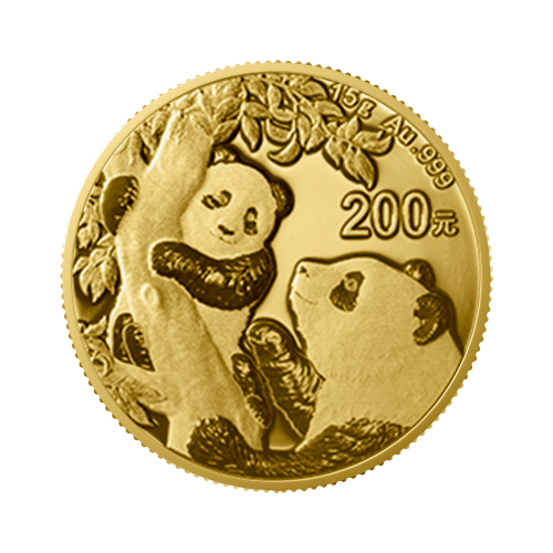 15 Gram gold coin Panda 2021 front