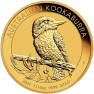 1/10 troy ounce gouden Kookaburra munt 2021 voorkant