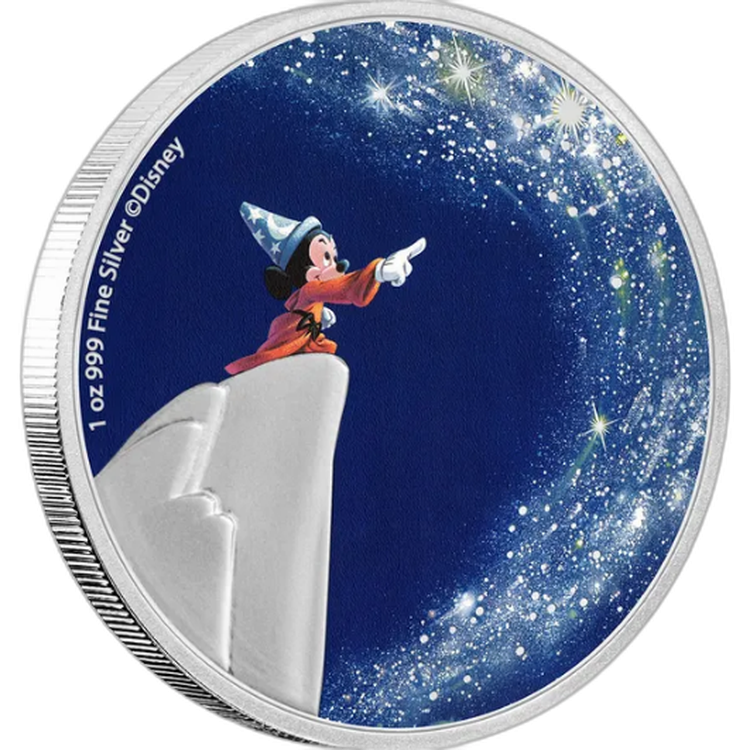 1 troy ounce zilveren munt Disney fantasia 80-jarig jubileum 2021 voorkant