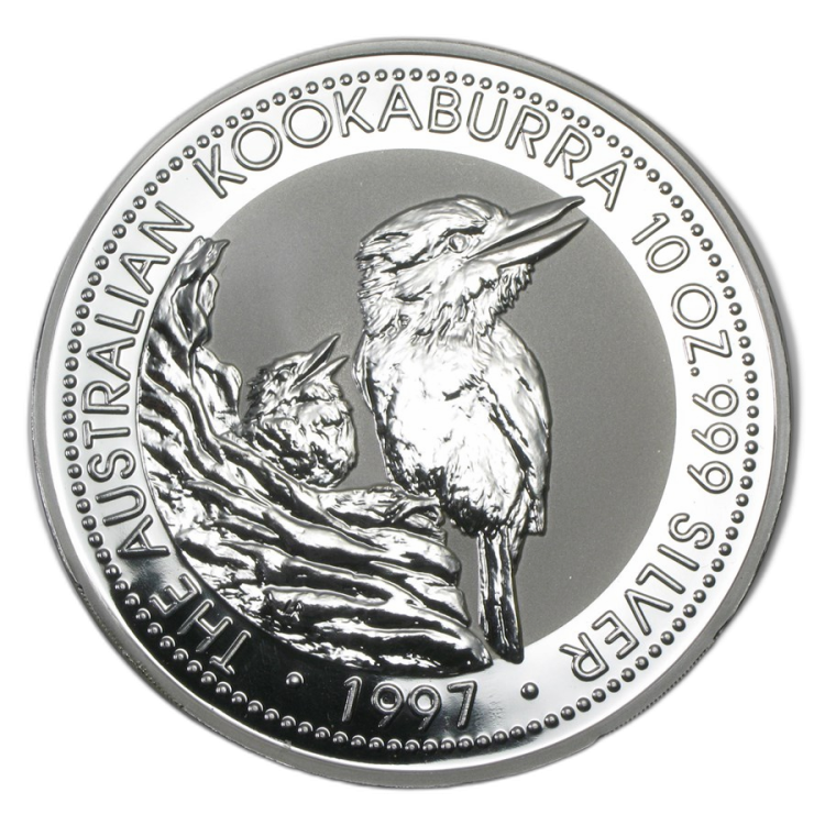 10 Troy ounce zilveren munt Kookaburra 1997 voorkant