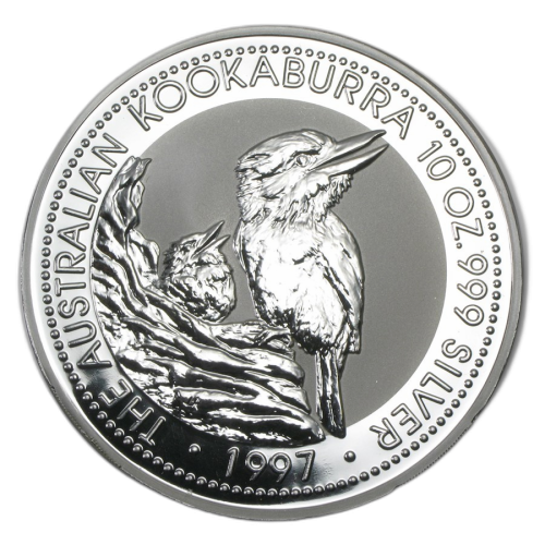 10 Troy ounce zilveren munt Kookaburra 1997 front