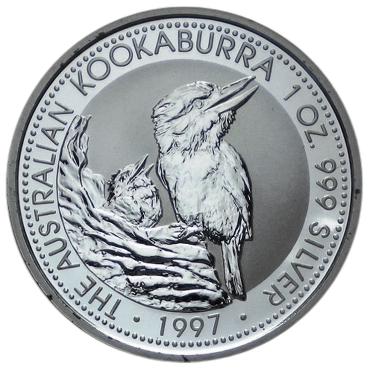 1 Kilogram zilveren munt Kookaburra 1997 voorkant