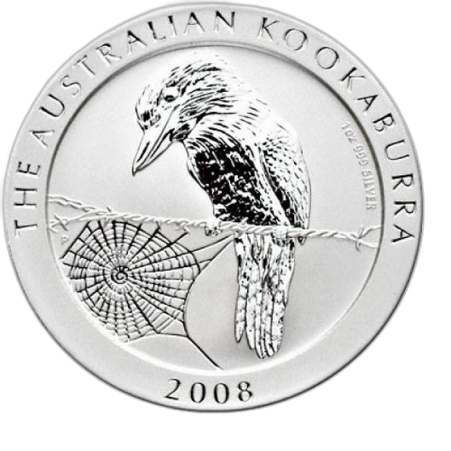 1 Kilo zilver munt Kookaburra 2008 voorkant