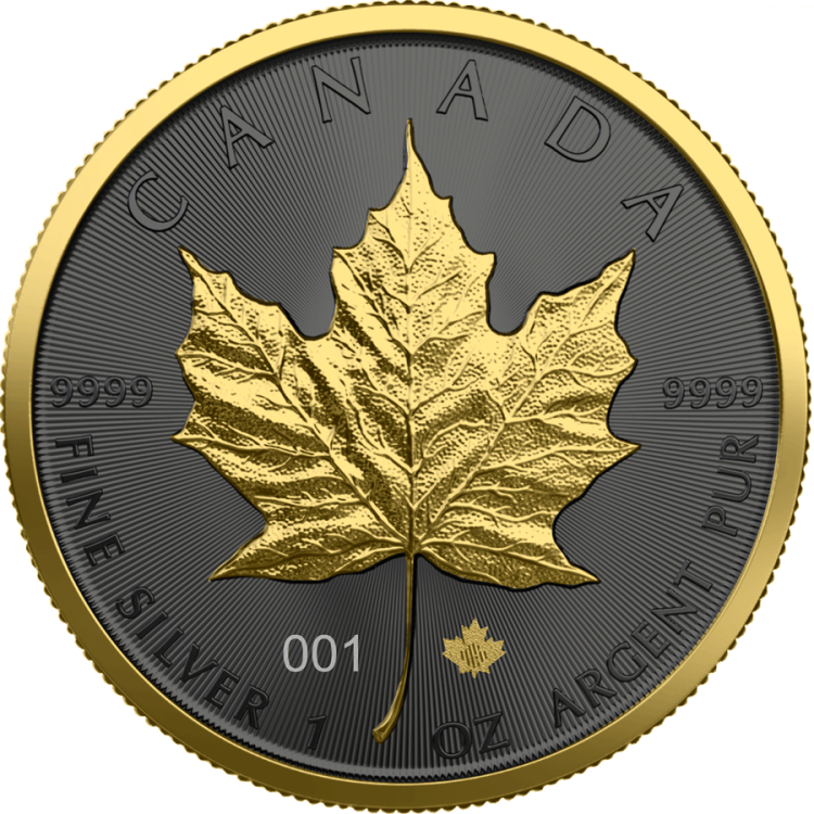 1 Troy ounce zilveren munt Golden Ring - Maple Leaf 2021 voorkant