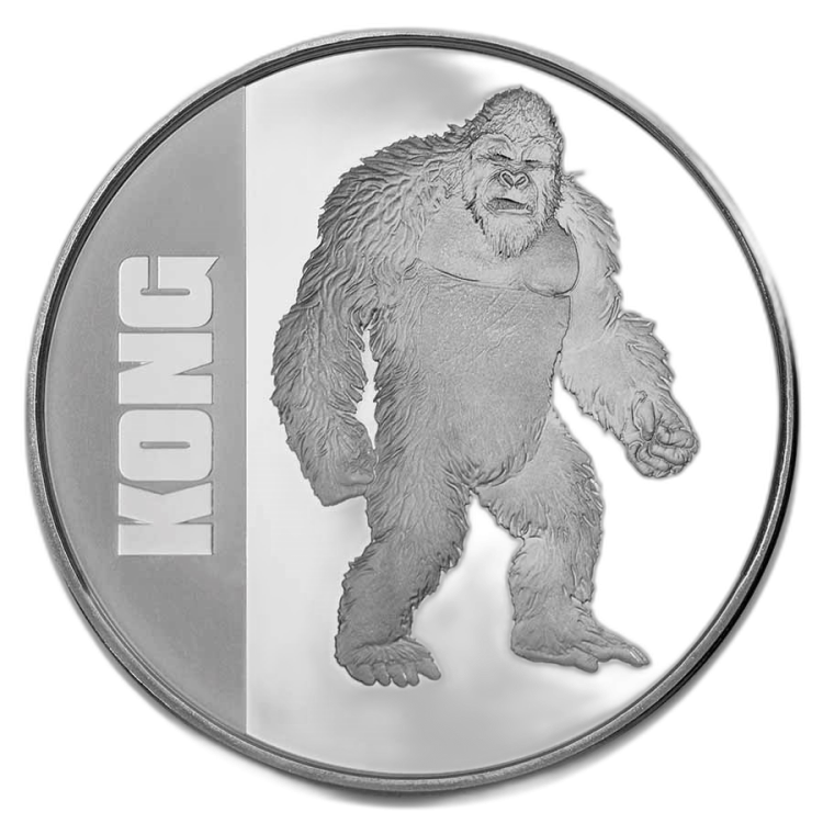 1 troy ounce zilveren munt Kong 2021 voorkant