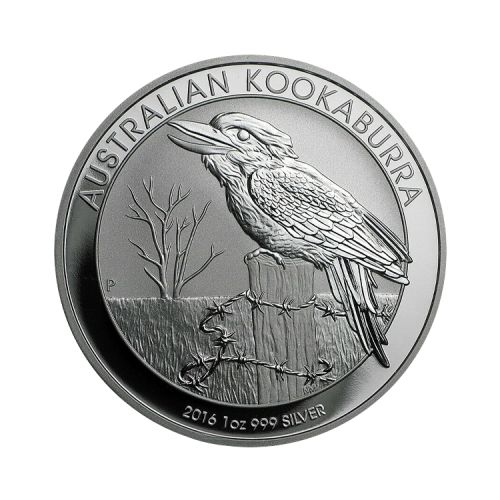 2016 - Zilveren Kookaburra munt 1 troy ounce zilver voorkant