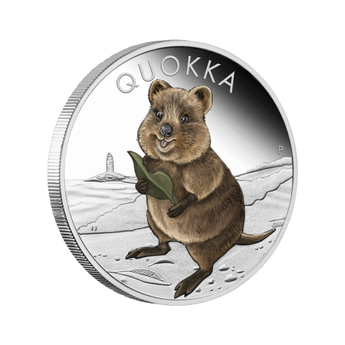 1 troy ounce silver coin Quokka color 2021 proof front