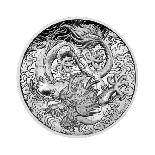 2 troy ounce silver coin myths and legends dragon 2021 Proof front