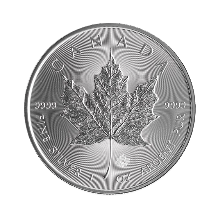 1 troy ounce zilver Maple Leaf munt voorkant