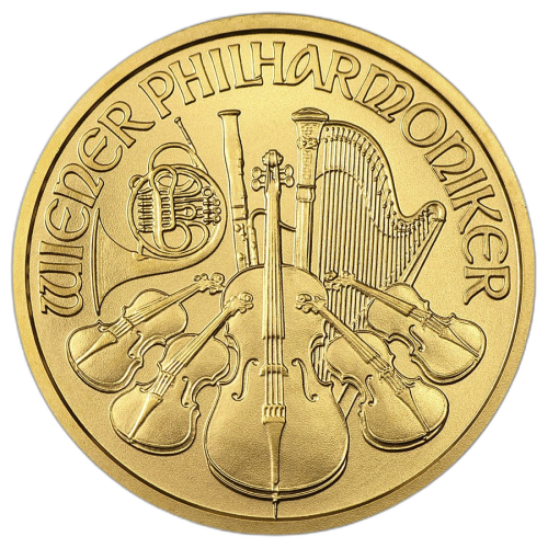 1/2 Troy ounce gouden munt Philharmoniker circulated voorkant