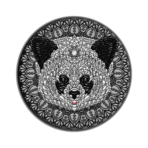 2 troy ounce zilveren munt Mandala panda 2021 voorkant