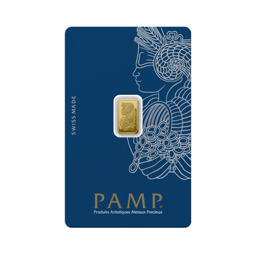 1 gram gold bar Pamp Suisse Fortuna front