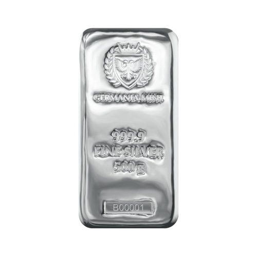 500 grams Silver bar Germania Mint front