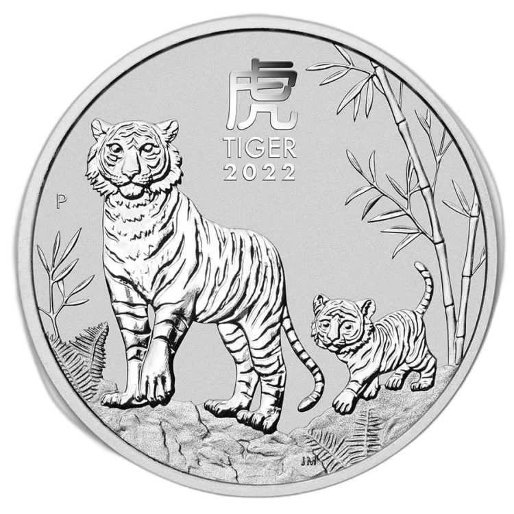 1/2 Troy ounce zilveren munt Lunar 2022 voorkant