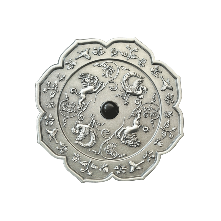2 troy ounce zilveren munt Ancient Mirror Art 2021 voorkant