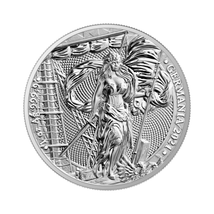 1 Troy ounce zilveren munt Germania 2021 voorkant