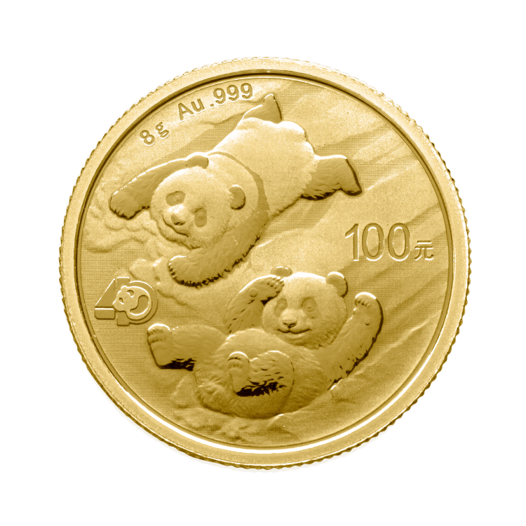 8 gram gouden munt Panda 2022 voorkant