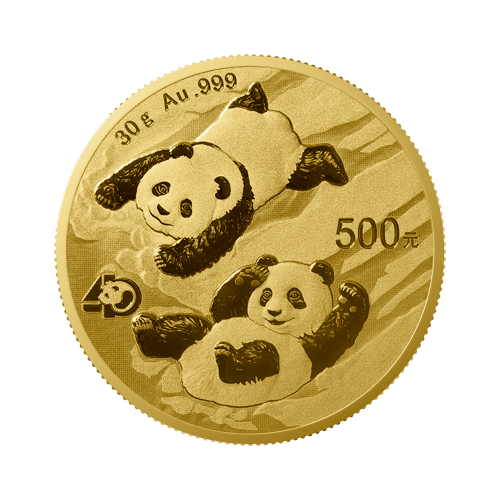 30 Grams gold coin Panda 2022 front