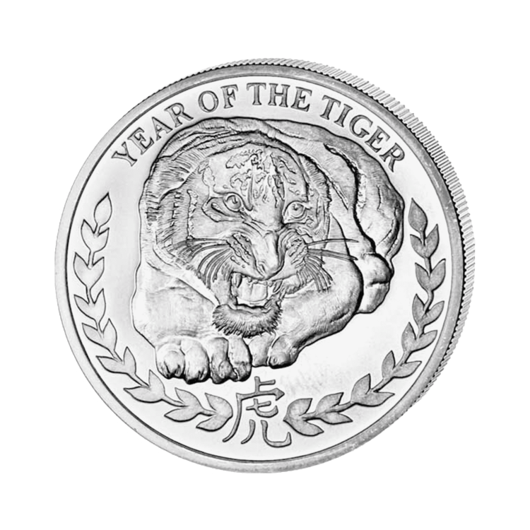 1 troy ounce silver coin year of the tiger 2010 - Somaliland front