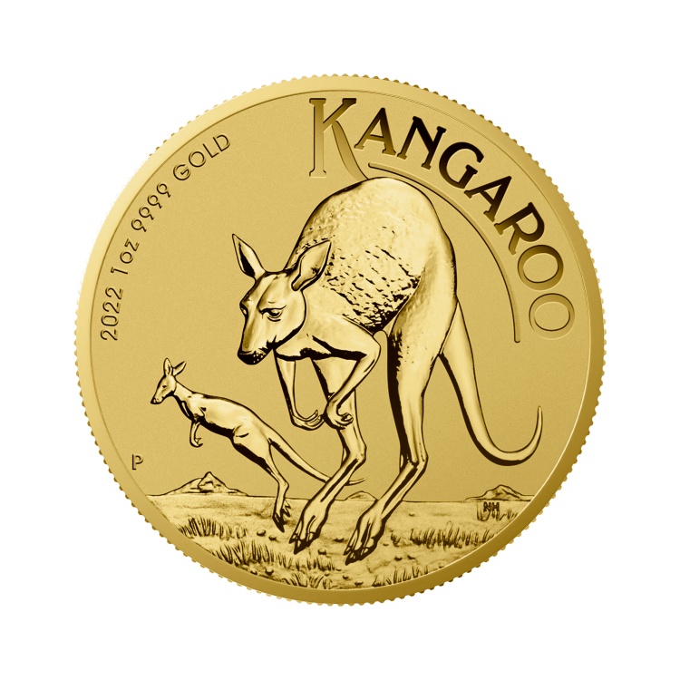 1 Troy ounce gouden munt Kangaroo 2022 voorkant