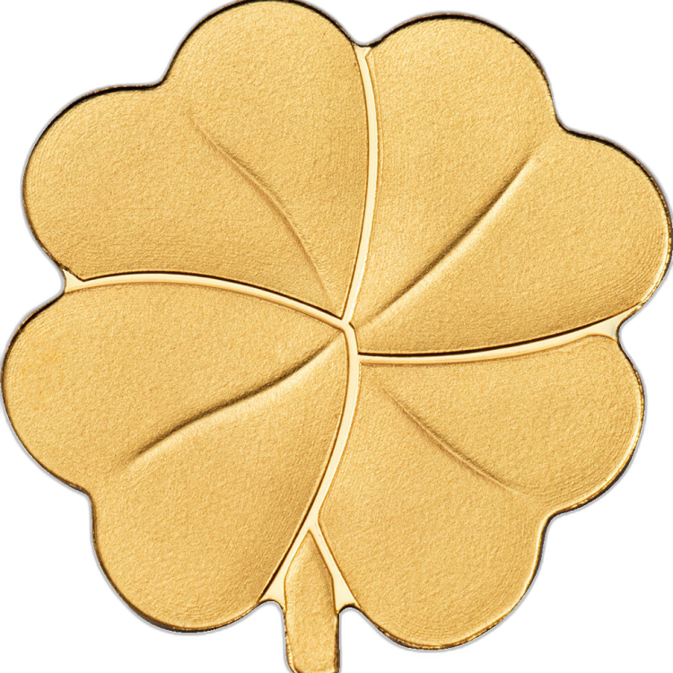 Gold coin clover shape 2021 proof front