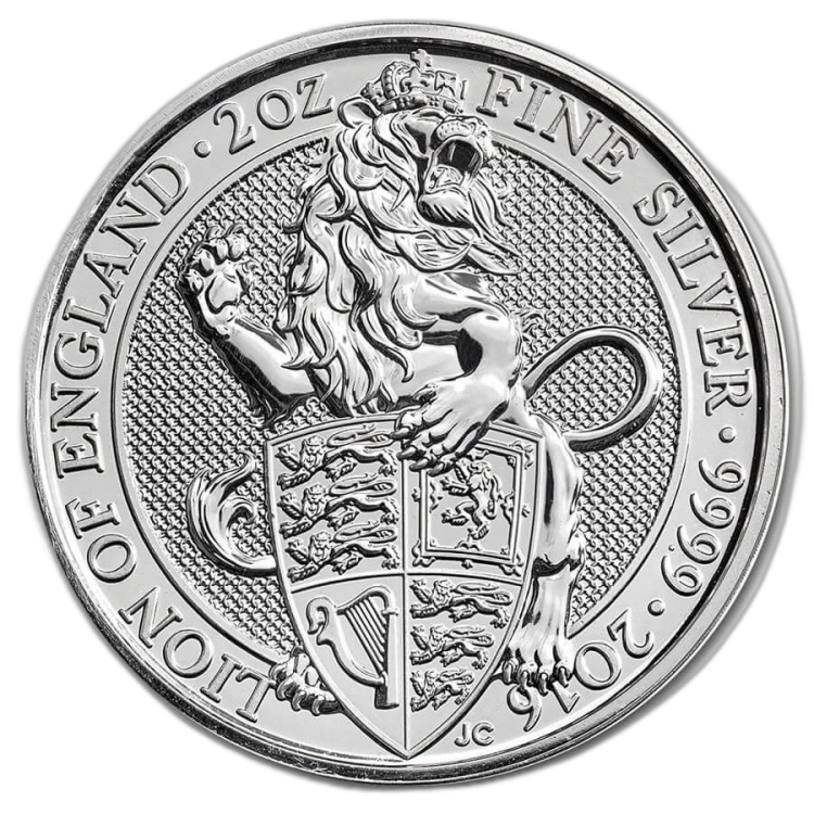 2 Troy ounce silver coin Queens Beasts Lion 2016 front