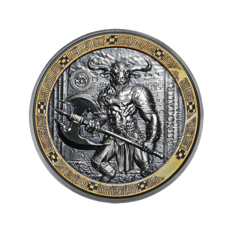 2 Troy ounce silver Minotaur coin 2016 front