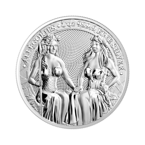 1 troy ounce zilveren munt Germania Allegories 2021 voorkant