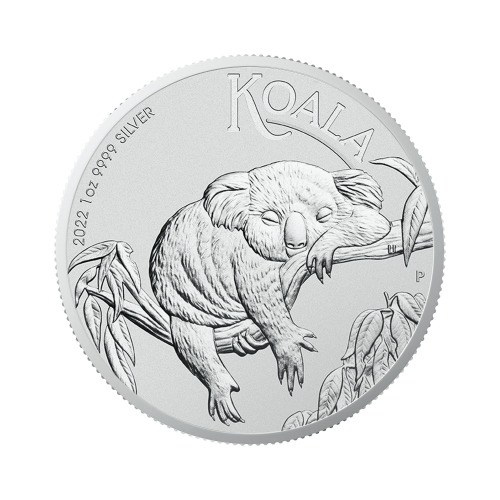 Koala 2022 zilveren munt 1 troy ounce voorkant