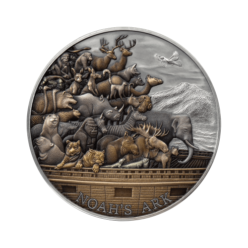 5 troy ounce silver coin Noach Ark 2021 front