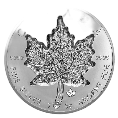 1 kilo silver coin Super incuse Maple Leaf 2021 front