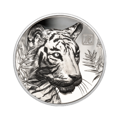 1 troy ounce zilveren munt Lunar tijger 2022 Proof voorkant